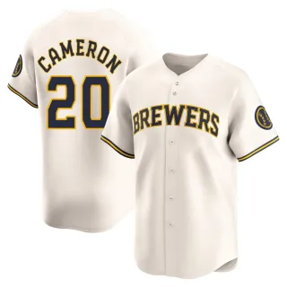 Limited Men's Daz Cameron Milwaukee Brewers Home Jersey - Cream