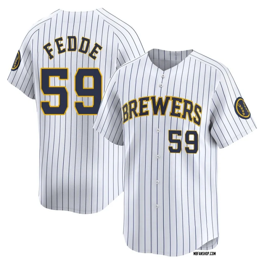 Limited Men's Erick Fedde Milwaukee Brewers Alternate Jersey - White