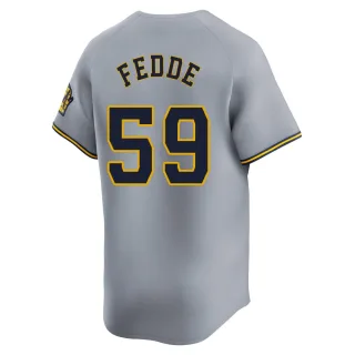Limited Men's Erick Fedde Milwaukee Brewers Away Jersey - Gray