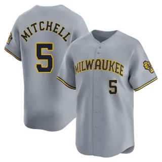 Limited Men's Garrett Mitchell Milwaukee Brewers Away Jersey - Gray