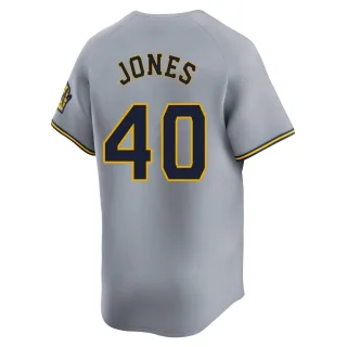 Limited Men's Greg Jones Milwaukee Brewers Away Jersey - Gray