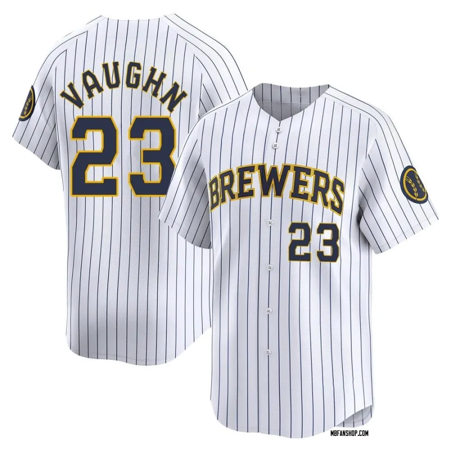 Limited Men's Greg Vaughn Milwaukee Brewers Alternate Jersey - White