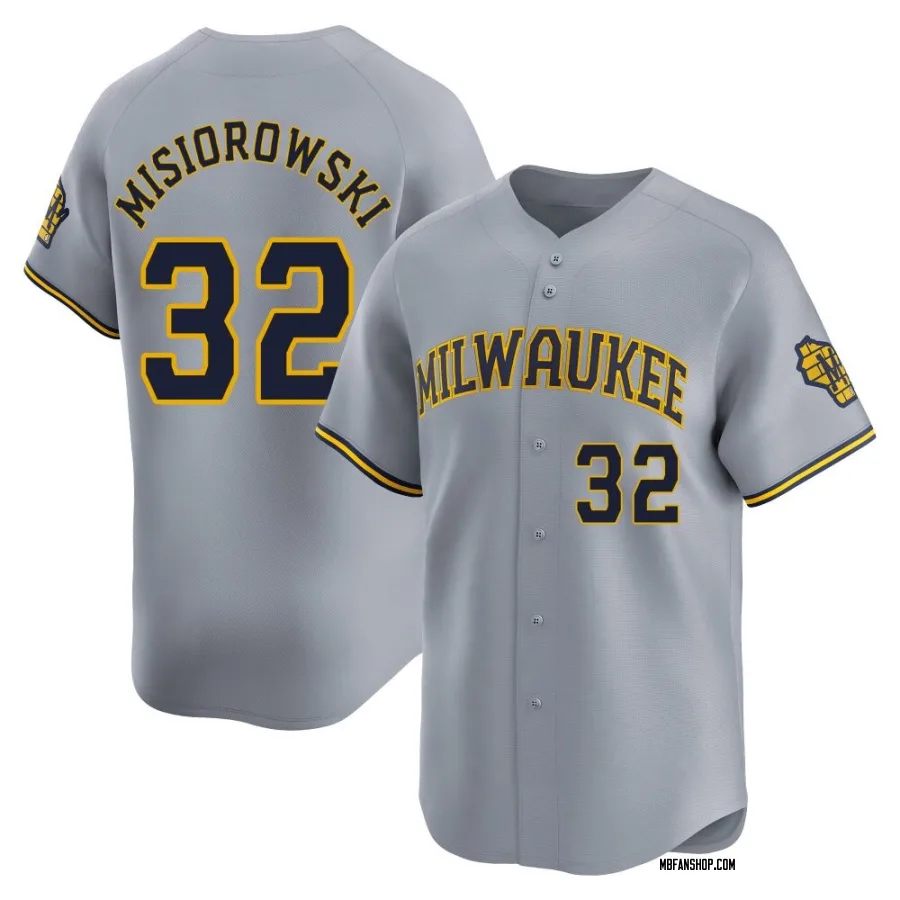 Limited Men's Jacob Misiorowski Milwaukee Brewers Away Jersey - Gray