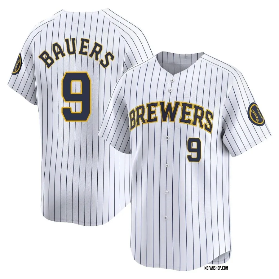 Limited Men's Jake Bauers Milwaukee Brewers Alternate Jersey - White