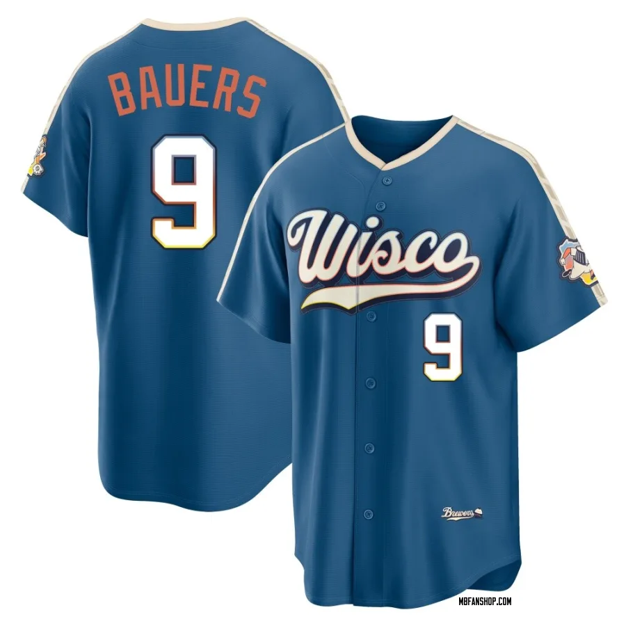 Limited Men's Jake Bauers Milwaukee Brewers Mineral 2026 City Connect Stadium Jersey - Blue