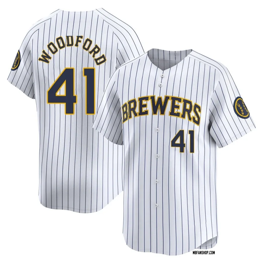Limited Men's Jake Woodford Milwaukee Brewers Alternate Jersey - White