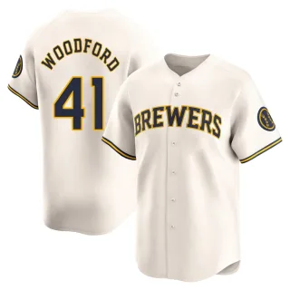 Limited Men's Jake Woodford Milwaukee Brewers Home Jersey - Cream