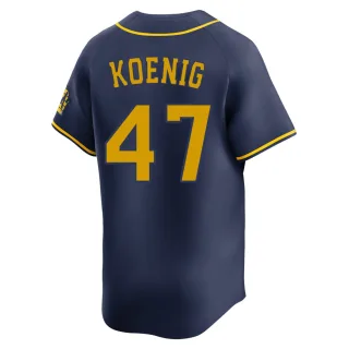 Limited Men's Jared Koenig Milwaukee Brewers Alternate Jersey - Navy