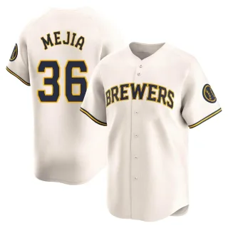 Limited Men's J.C. Mejia Milwaukee Brewers Home Jersey - Cream