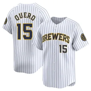 Limited Men's Jeferson Quero Milwaukee Brewers Alternate Jersey - White