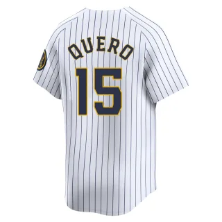 Limited Men's Jeferson Quero Milwaukee Brewers Alternate Jersey - White
