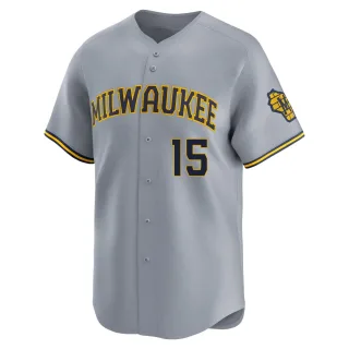 Limited Men's Jeferson Quero Milwaukee Brewers Away Jersey - Gray