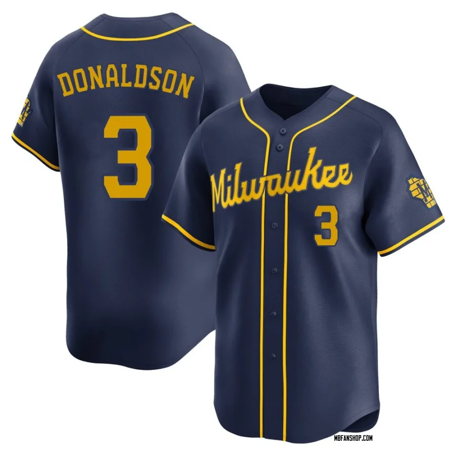 Limited Men's Josh Donaldson Milwaukee Brewers Alternate Jersey - Navy