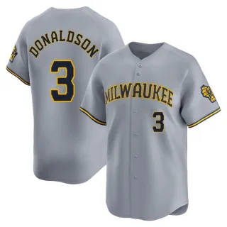 Limited Men's Josh Donaldson Milwaukee Brewers Away Jersey - Gray