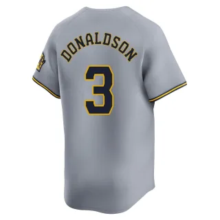 Limited Men's Josh Donaldson Milwaukee Brewers Away Jersey - Gray