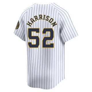 Limited Men's Kyle Harrison Milwaukee Brewers Alternate Jersey - White