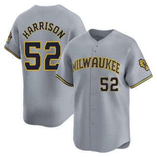 Limited Men's Kyle Harrison Milwaukee Brewers Away Jersey - Gray