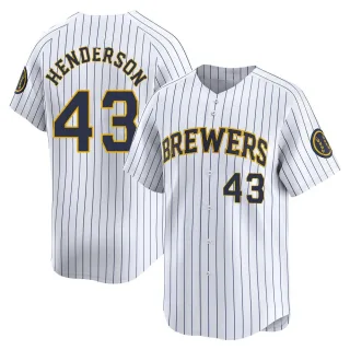 Limited Men's Logan Henderson Milwaukee Brewers Alternate Jersey - White