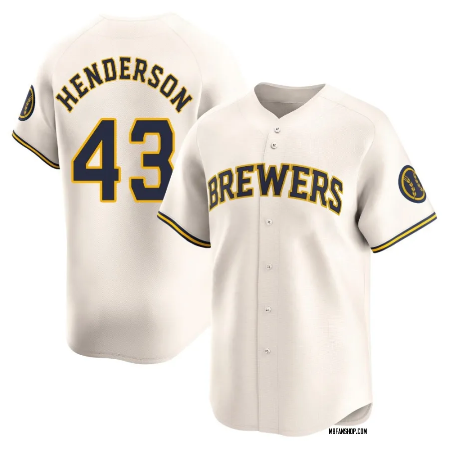 Limited Men's Logan Henderson Milwaukee Brewers Home Jersey - Cream