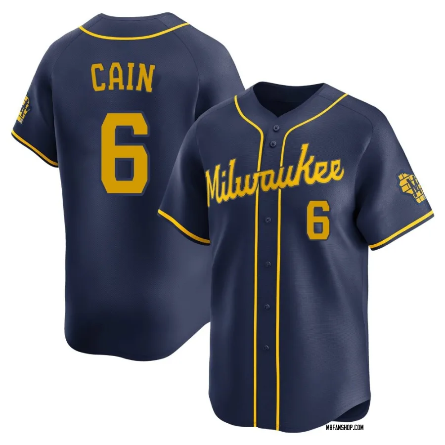 Limited Men's Lorenzo Cain Milwaukee Brewers Alternate Jersey - Navy