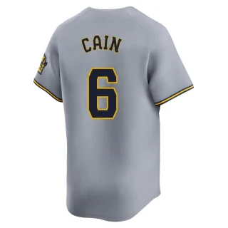Limited Men's Lorenzo Cain Milwaukee Brewers Away Jersey - Gray