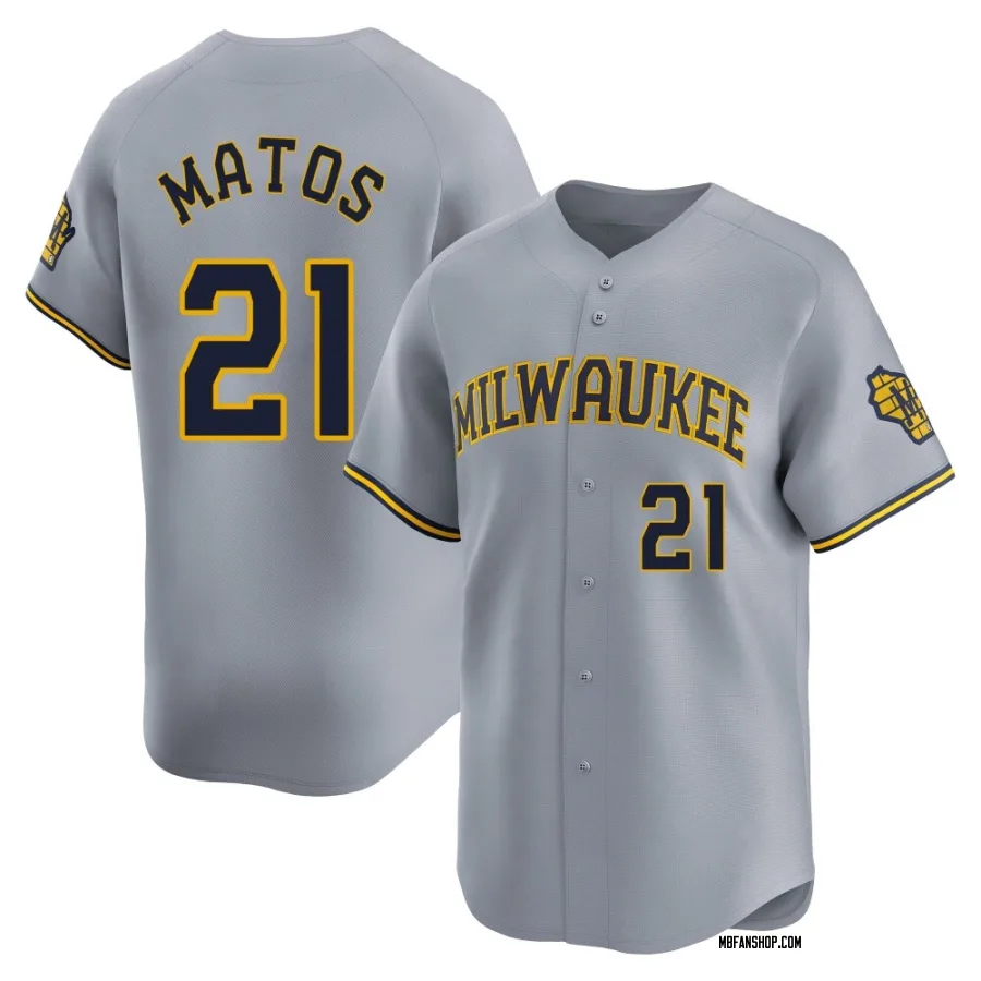 Limited Men's Luis Matos Milwaukee Brewers Away Jersey - Gray