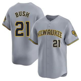 Limited Men's Matt Bush Milwaukee Brewers Away Jersey - Gray