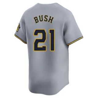 Limited Men's Matt Bush Milwaukee Brewers Away Jersey - Gray
