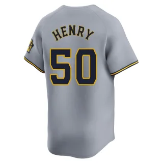 Limited Men's Payton Henry Milwaukee Brewers Away Jersey - Gray
