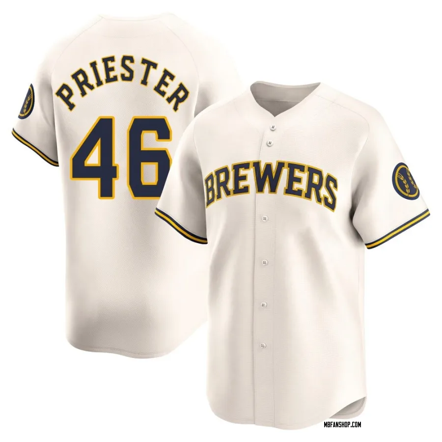 Limited Men's Quinn Priester Milwaukee Brewers Home Jersey - Cream