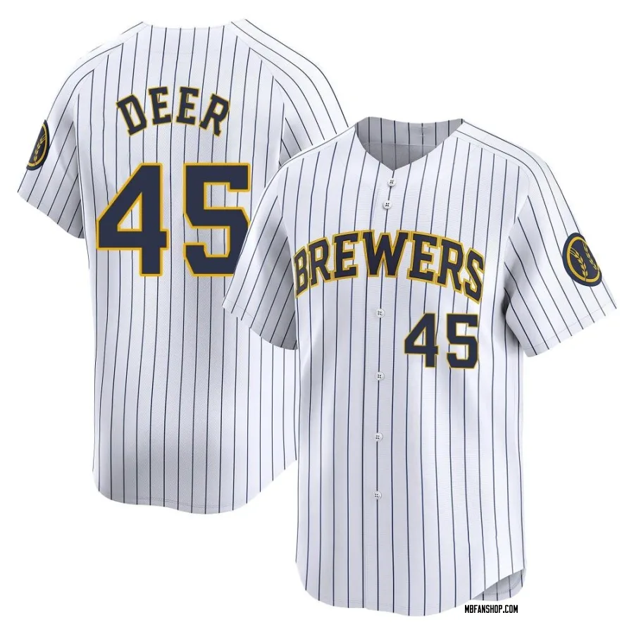 Limited Men's Rob Deer Milwaukee Brewers Alternate Jersey - White