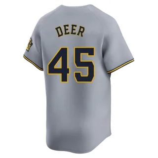 Limited Men's Rob Deer Milwaukee Brewers Away Jersey - Gray