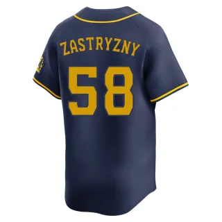Limited Men's Rob Zastryzny Milwaukee Brewers Alternate Jersey - Navy