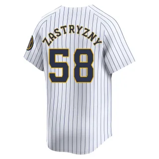 Limited Men's Rob Zastryzny Milwaukee Brewers Alternate Jersey - White