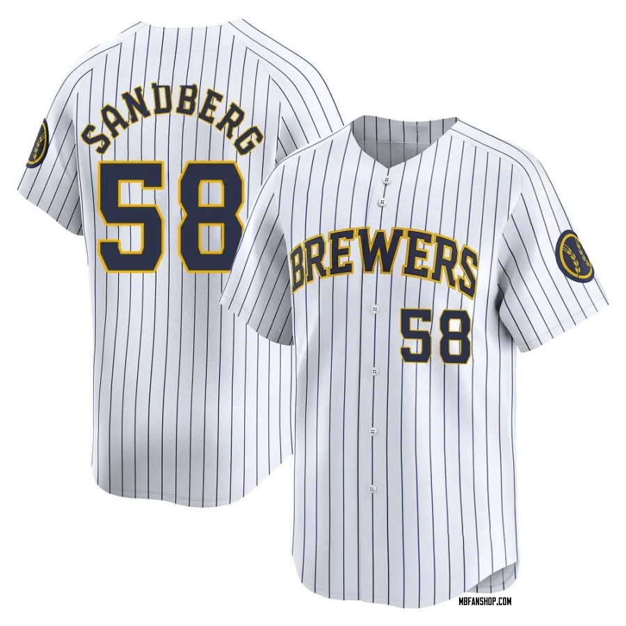 Limited Men's Ryan Sandberg Milwaukee Brewers Alternate Jersey - White