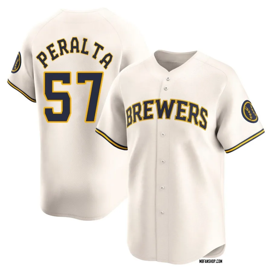 Limited Men's Sammy Peralta Milwaukee Brewers Home Jersey - Cream
