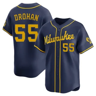 Limited Men's Shane Drohan Milwaukee Brewers Alternate Jersey - Navy