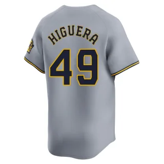 Limited Men's Teddy Higuera Milwaukee Brewers Away Jersey - Gray