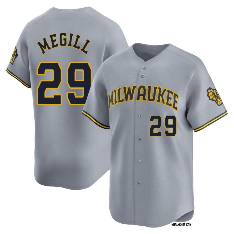 Limited Men's Trevor Megill Milwaukee Brewers Away Jersey - Gray