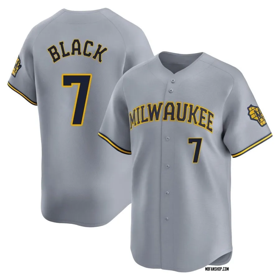 Limited Men's Tyler Black Milwaukee Brewers Away Jersey - Gray