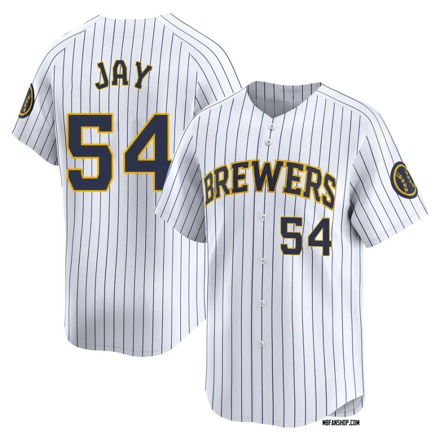 Limited Men's Tyler Jay Milwaukee Brewers Alternate Jersey - White