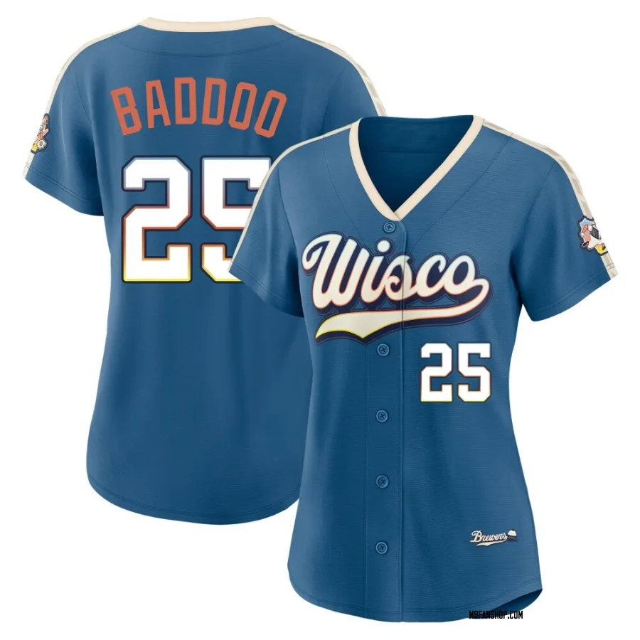 Limited Women's Akil Baddoo Milwaukee Brewers Mineral 2026 City Connect Stadium Jersey - Blue