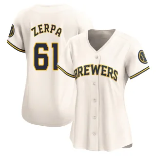 Limited Women's Angel Zerpa Milwaukee Brewers Home Jersey - Cream