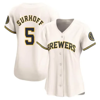 Limited Women's Bj Surhoff Milwaukee Brewers Home Jersey - Cream