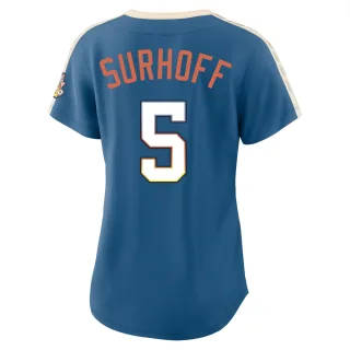 Limited Women's Bj Surhoff Milwaukee Brewers Mineral 2026 City Connect Stadium Jersey - Blue