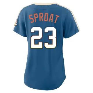 Limited Women's Brandon Sproat Milwaukee Brewers Mineral 2026 City Connect Stadium Jersey - Blue