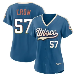 Limited Women's Coleman Crow Milwaukee Brewers Mineral 2026 City Connect Stadium Jersey - Blue