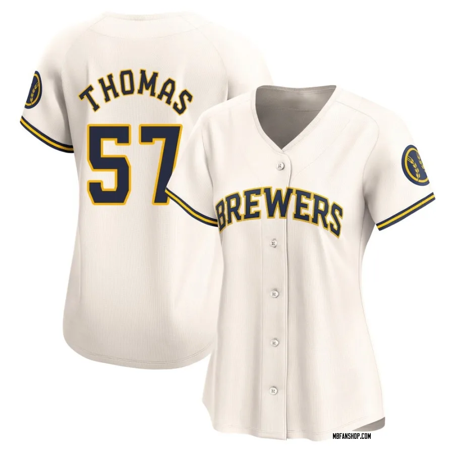 Limited Women's Connor Thomas Milwaukee Brewers Home Jersey - Cream