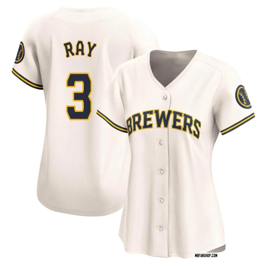 Limited Women's Corey Ray Milwaukee Brewers Home Jersey - Cream