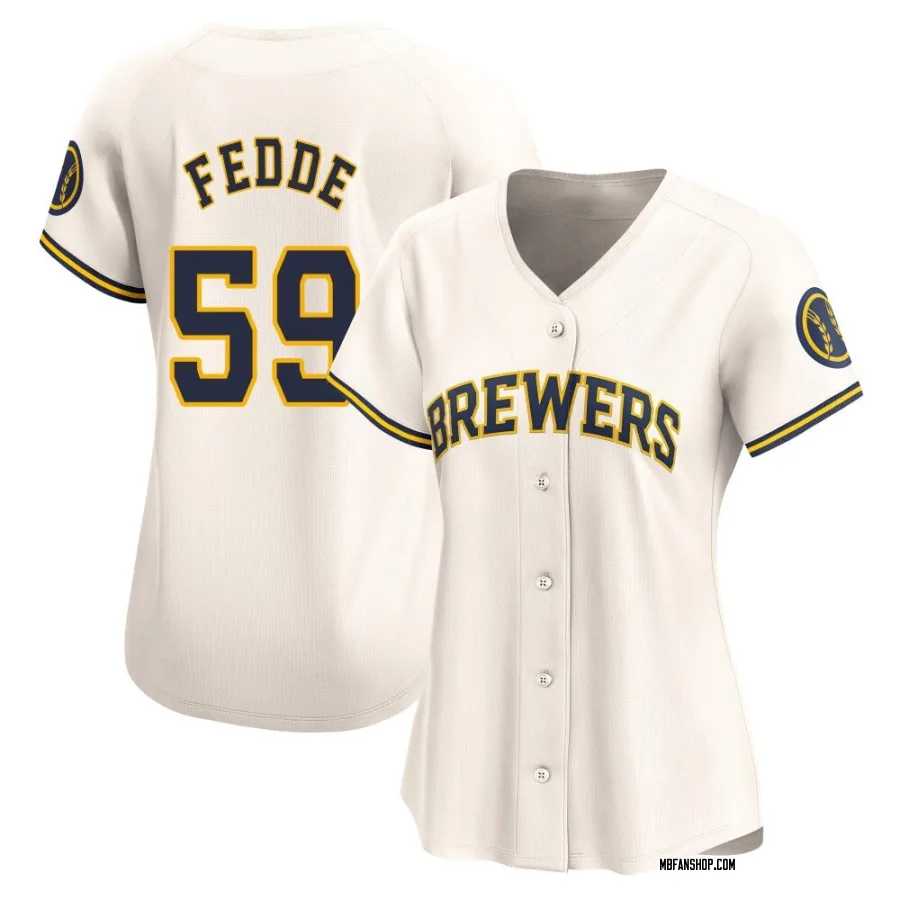 Limited Women's Erick Fedde Milwaukee Brewers Home Jersey - Cream